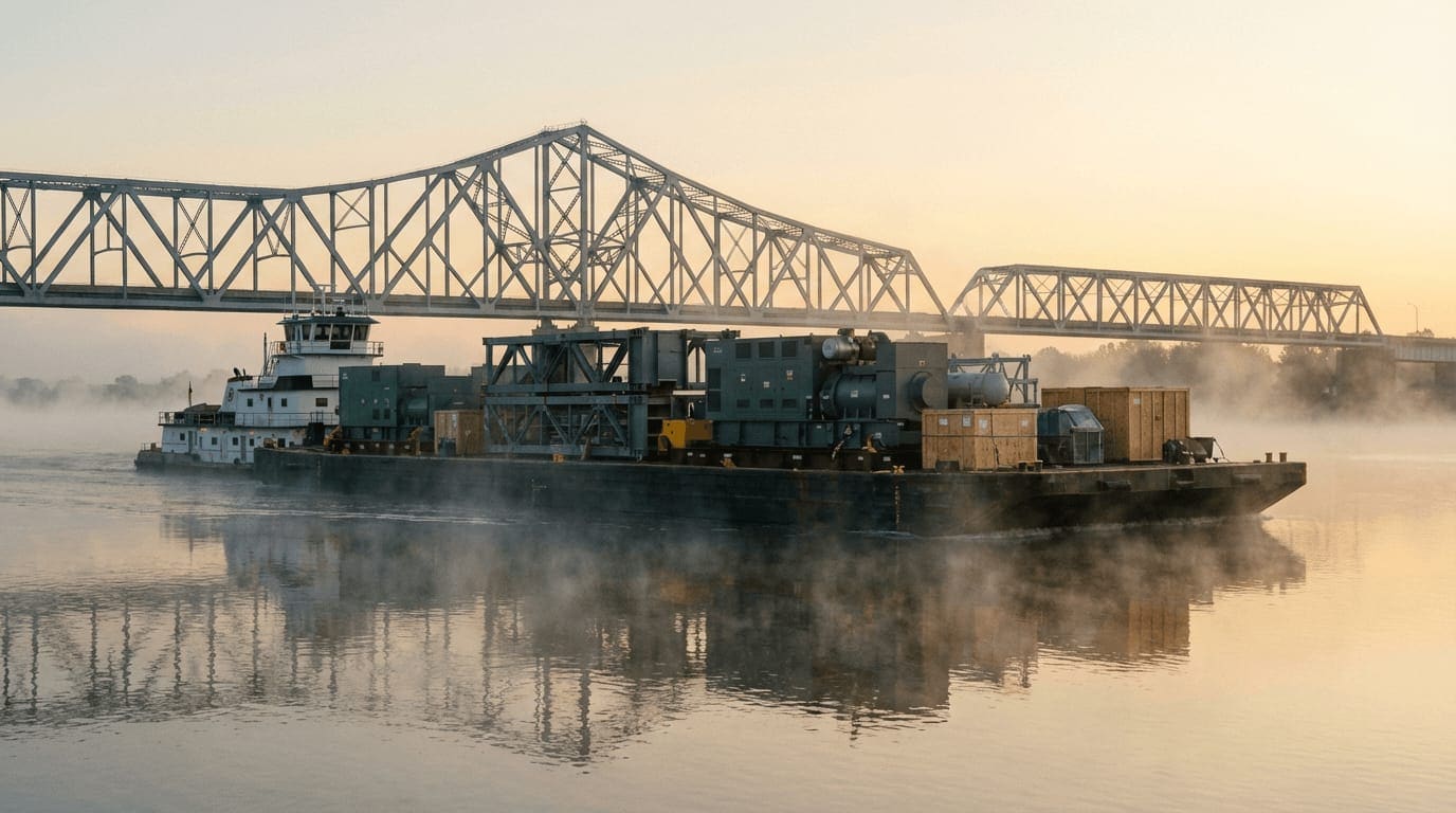Barge transport for heavy and oversized cargo