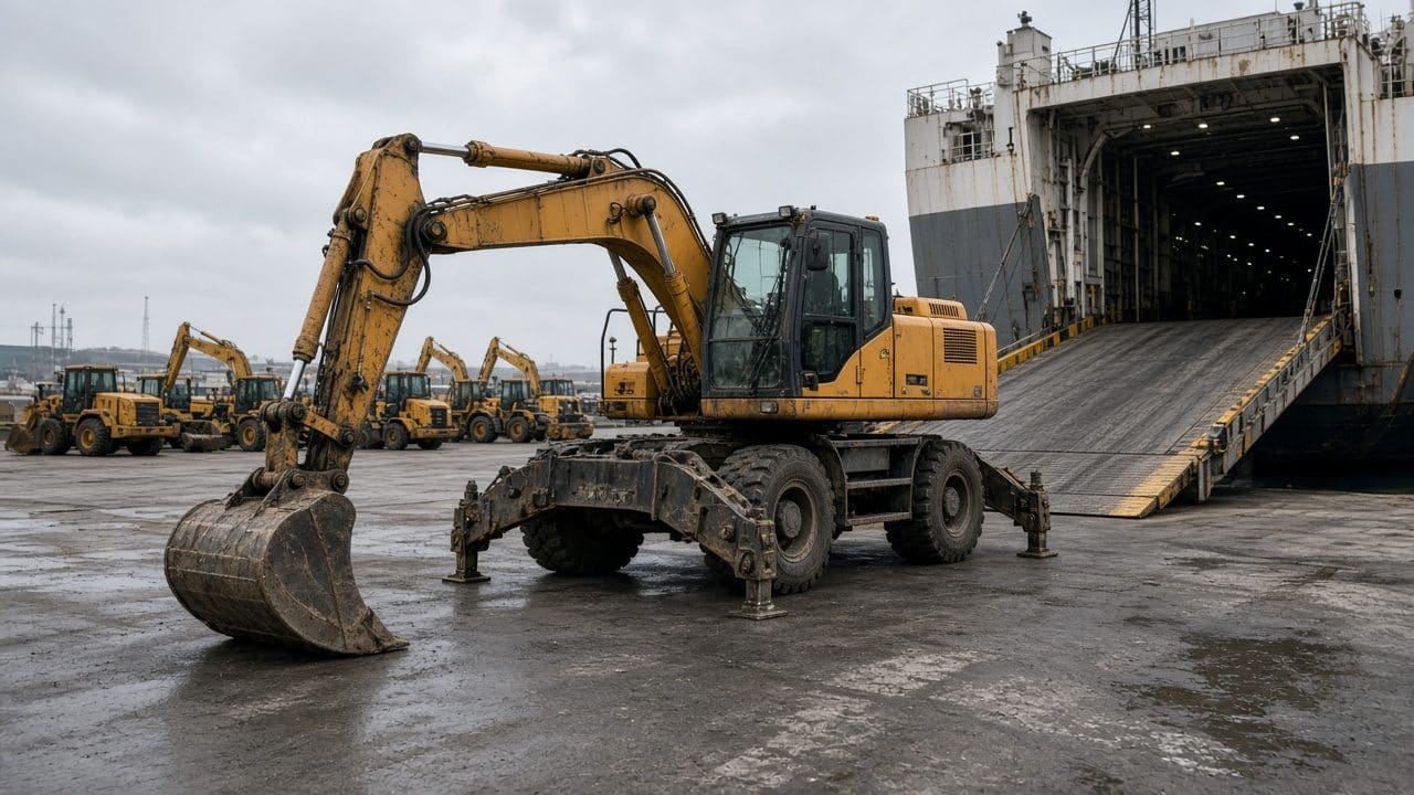Wheeled Excavators shipping and transport