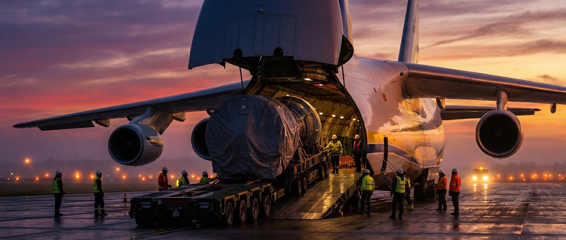 Air freight for urgent machinery and parts