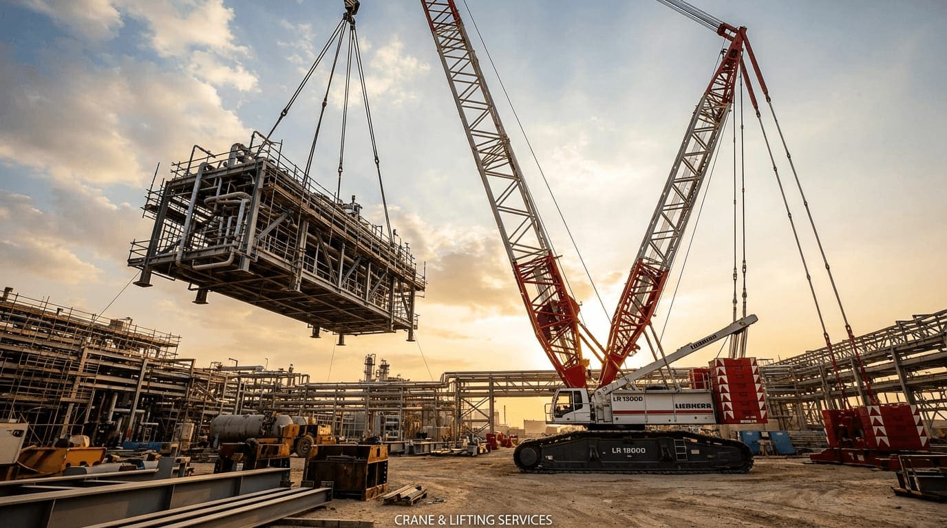 Crane lifting for machinery and project cargo