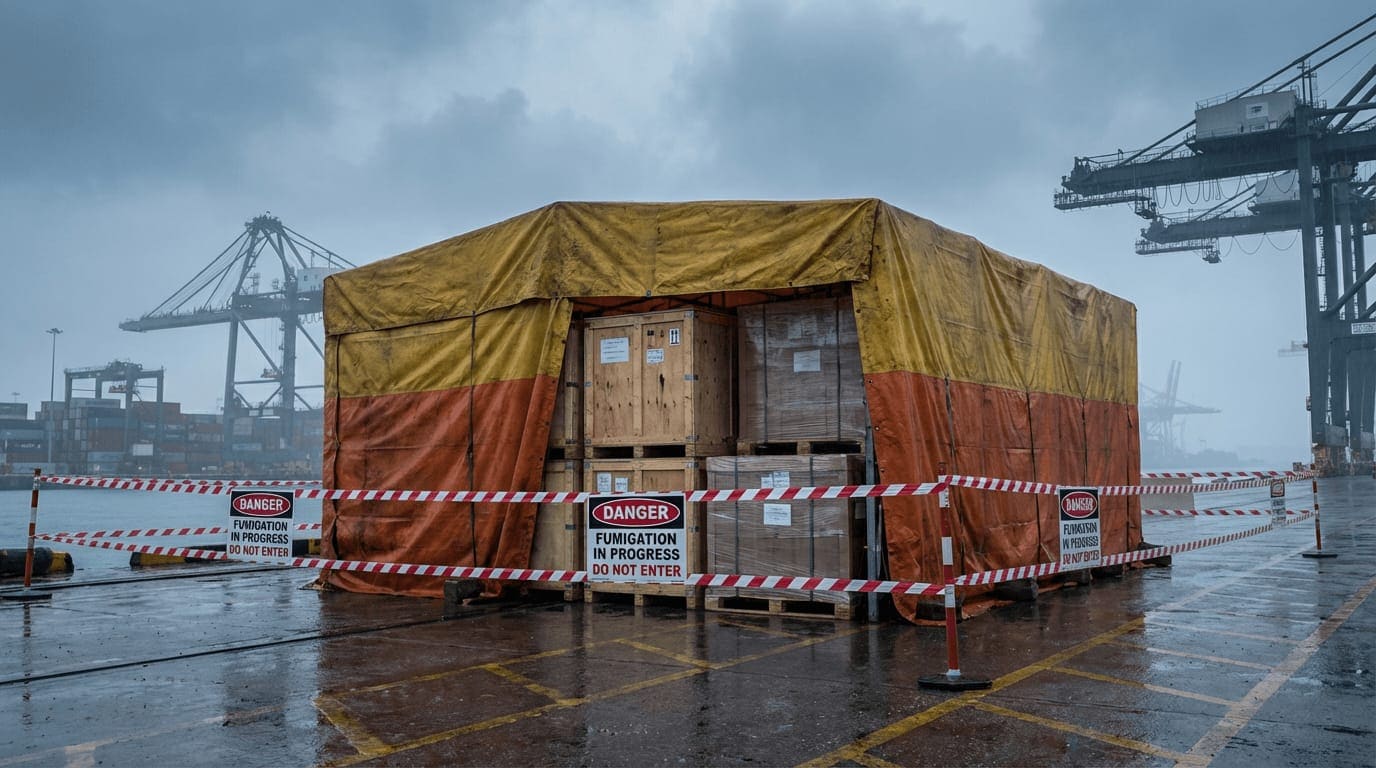 Fumigation and heat treatment for export cargo