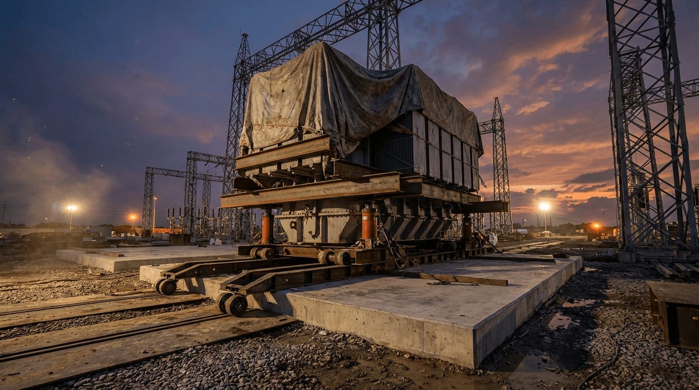 Site delivery and installation of heavy machinery