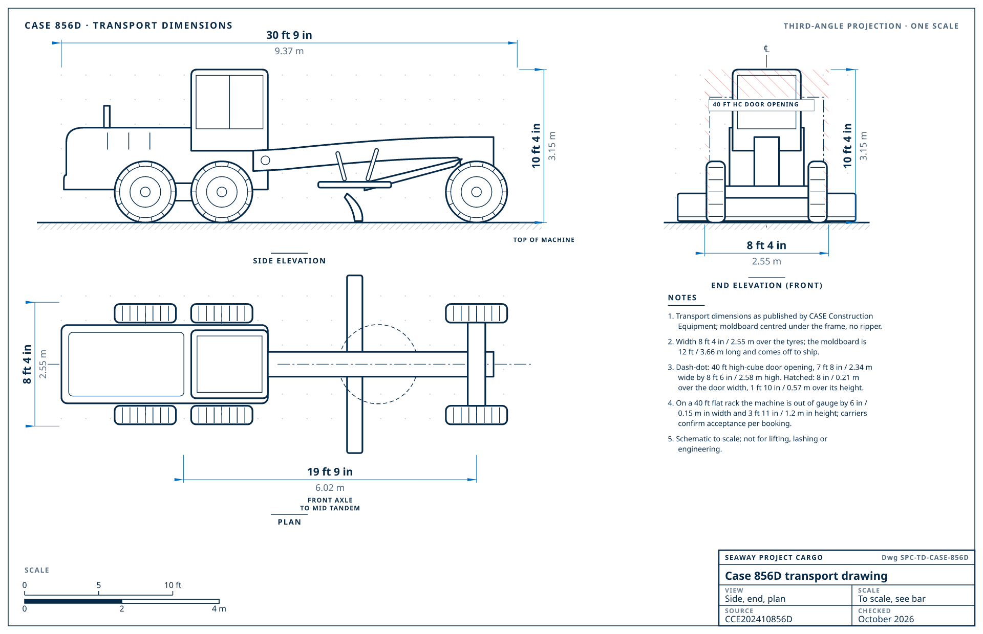 Case 856D transport drawing