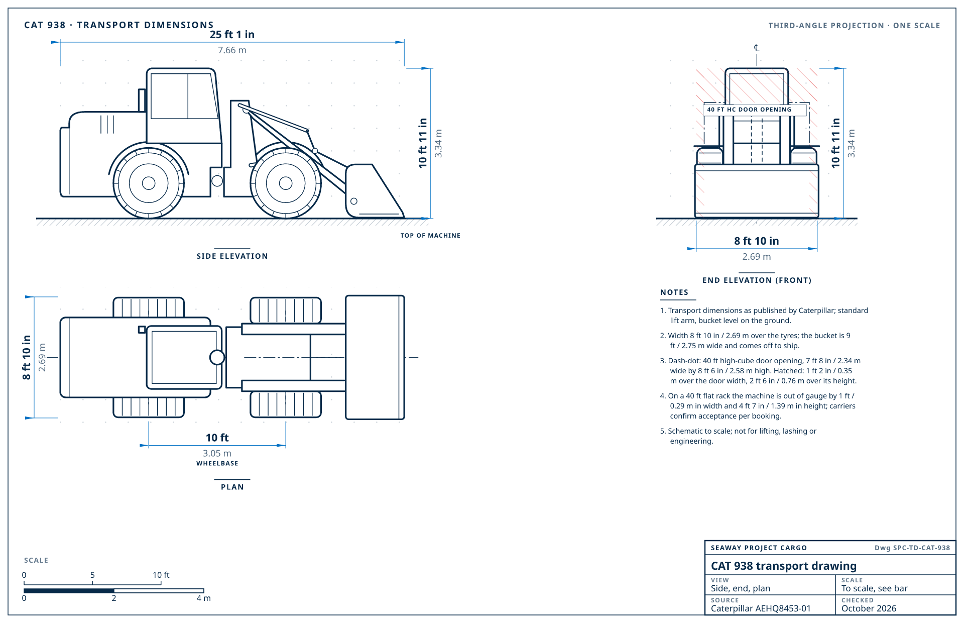 CAT 938 transport drawing
