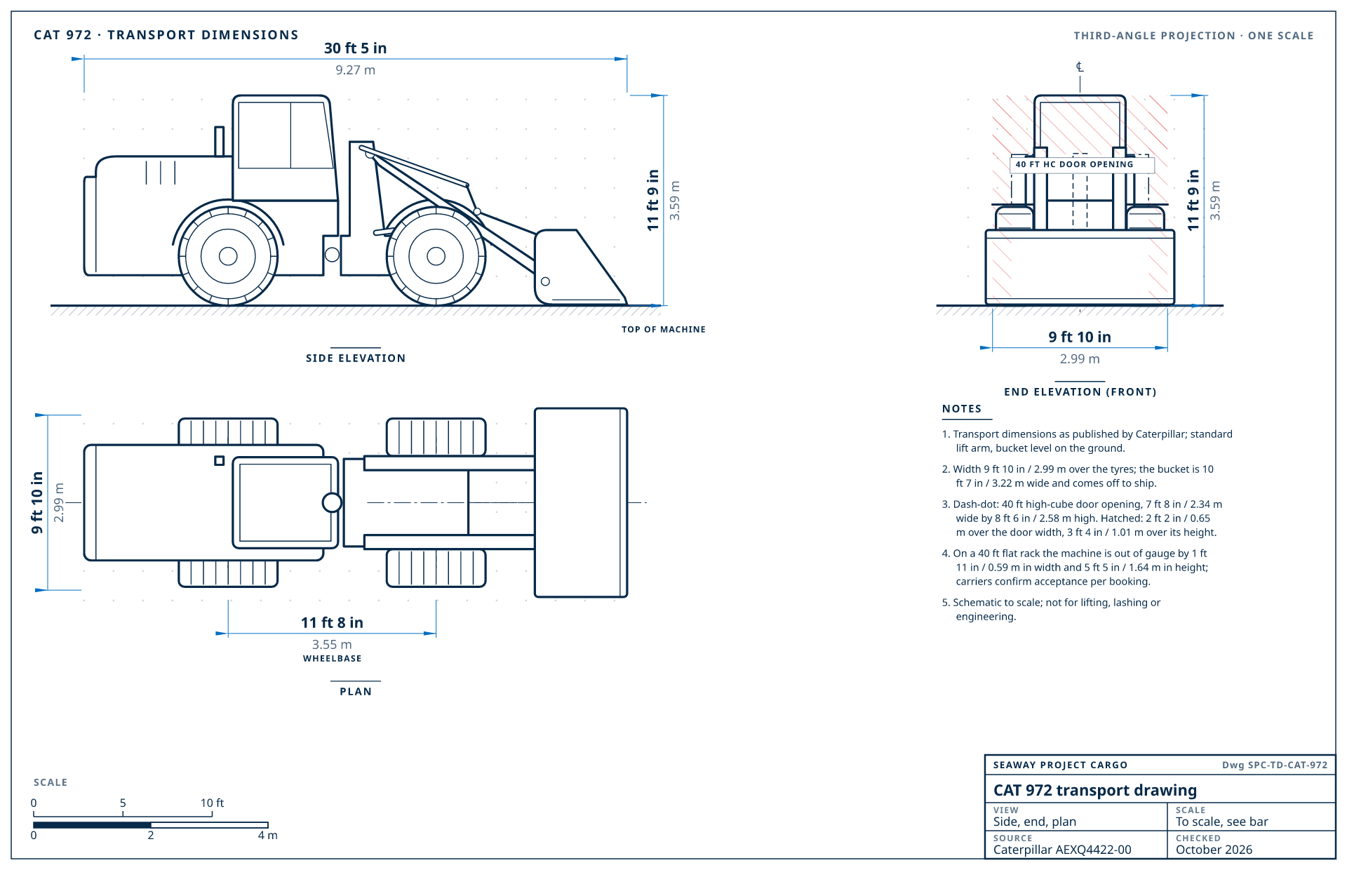 CAT 972 transport drawing