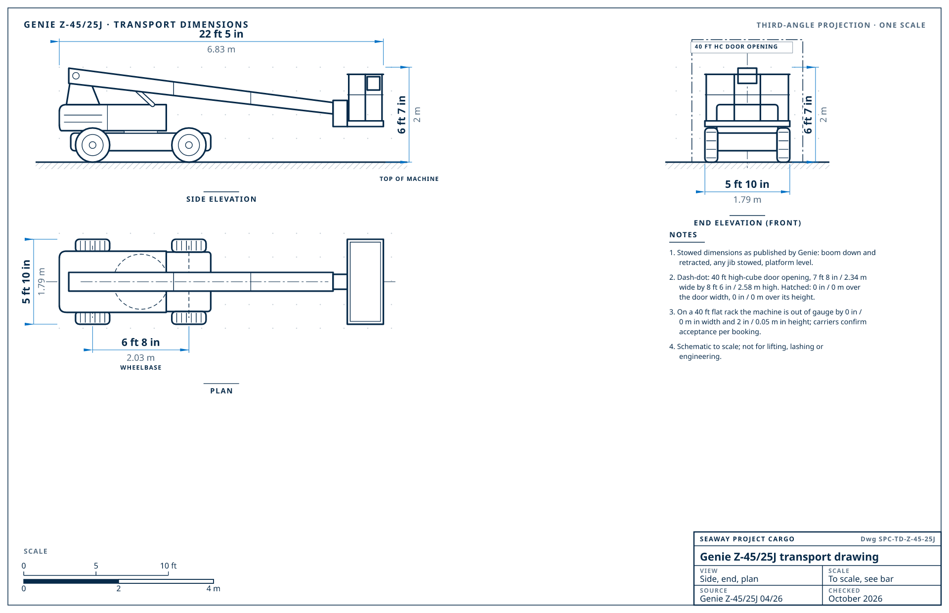 Genie Z-45/25J transport drawing