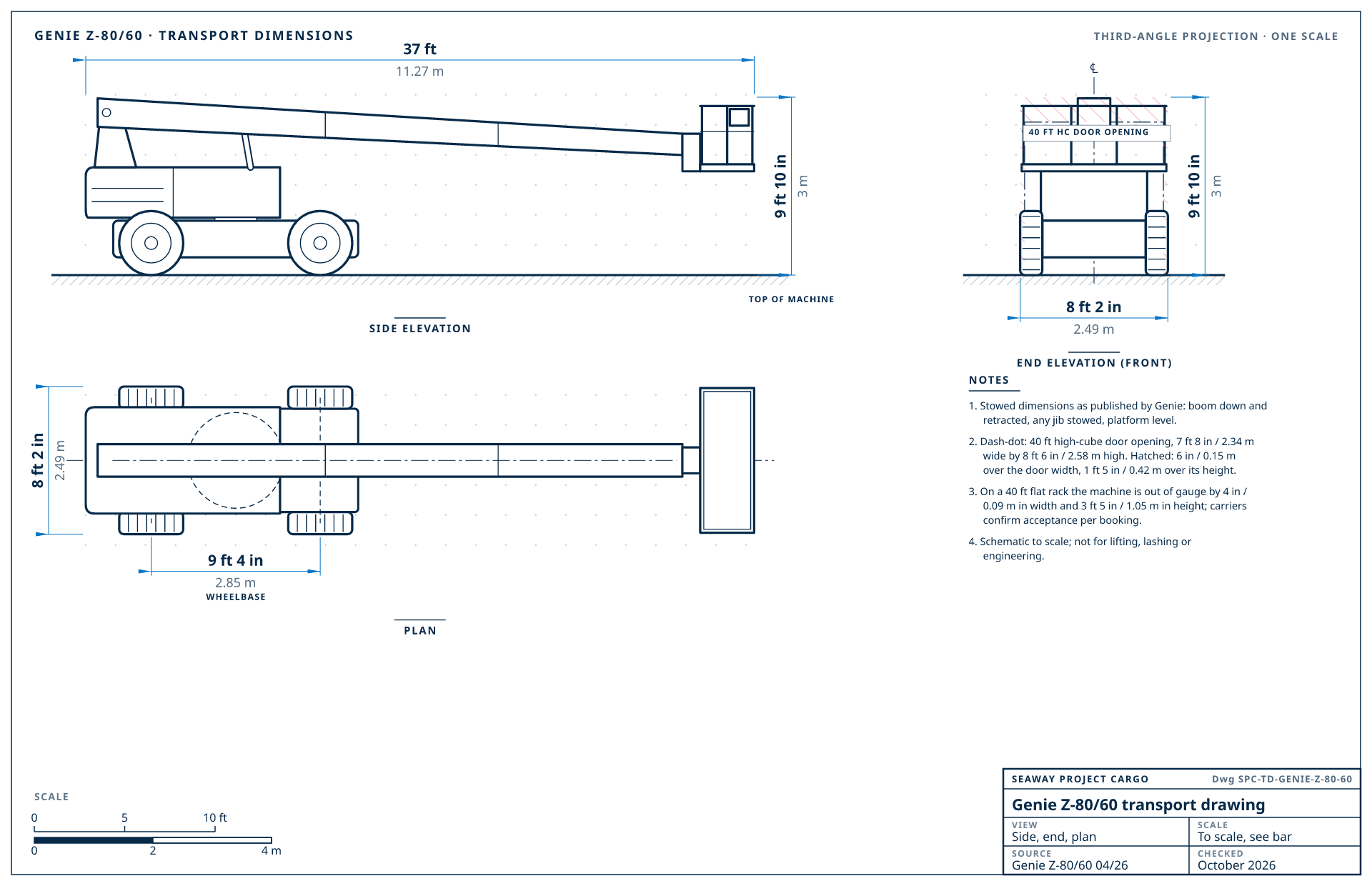 Genie Z-80/60 transport drawing