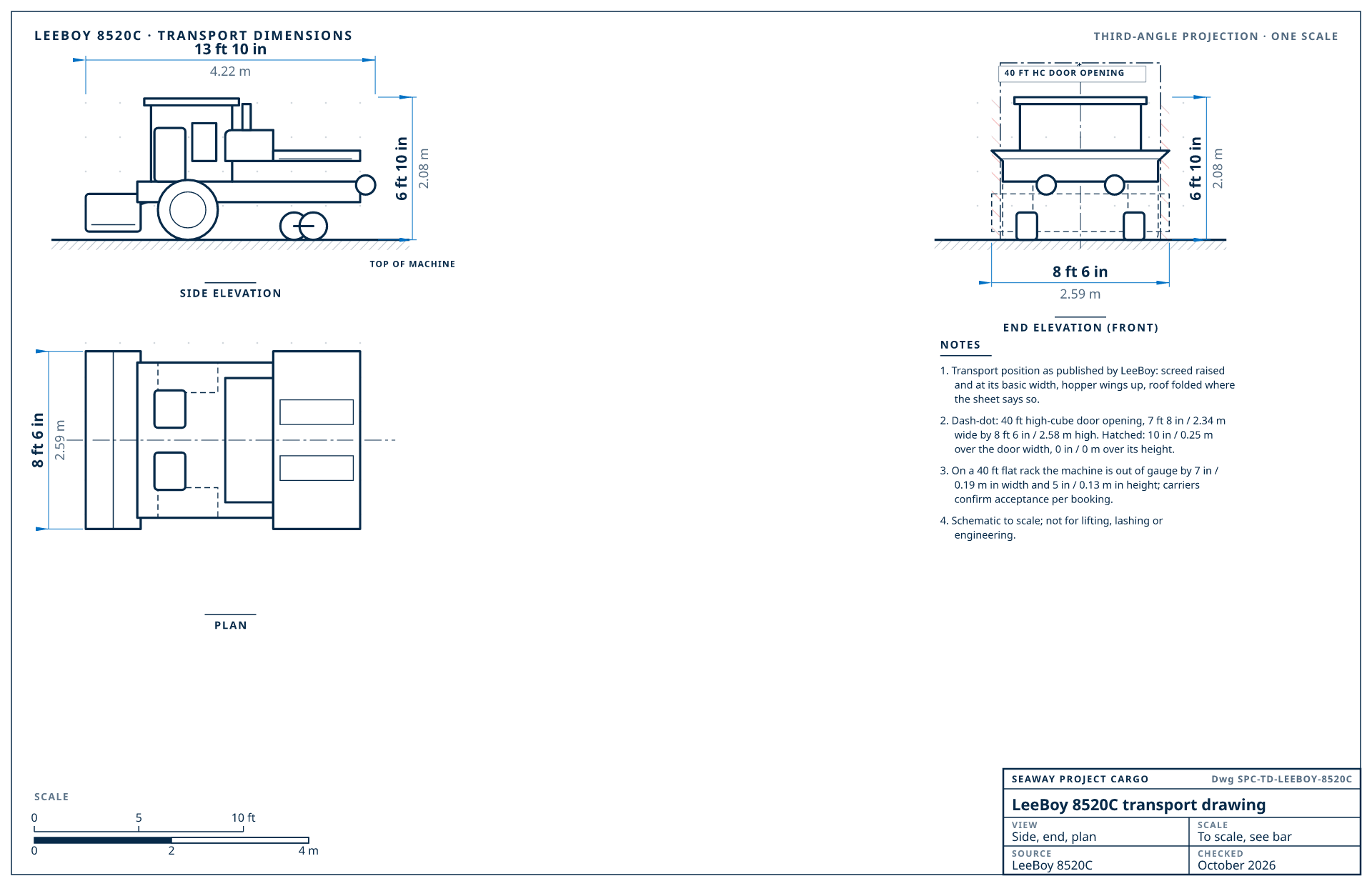 LeeBoy 8520C transport drawing