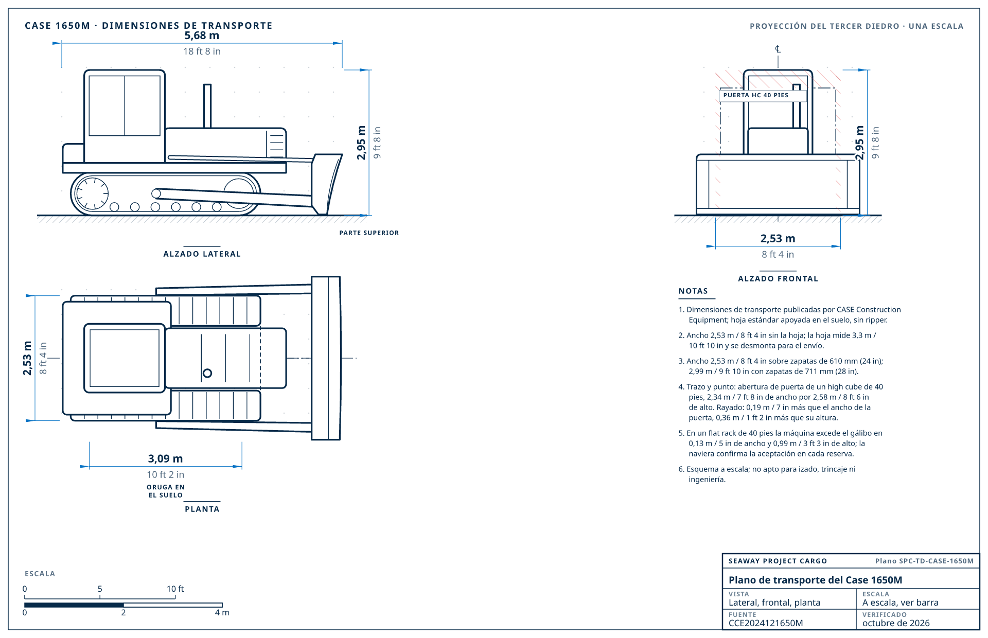 Plano de transporte del Case 1650M