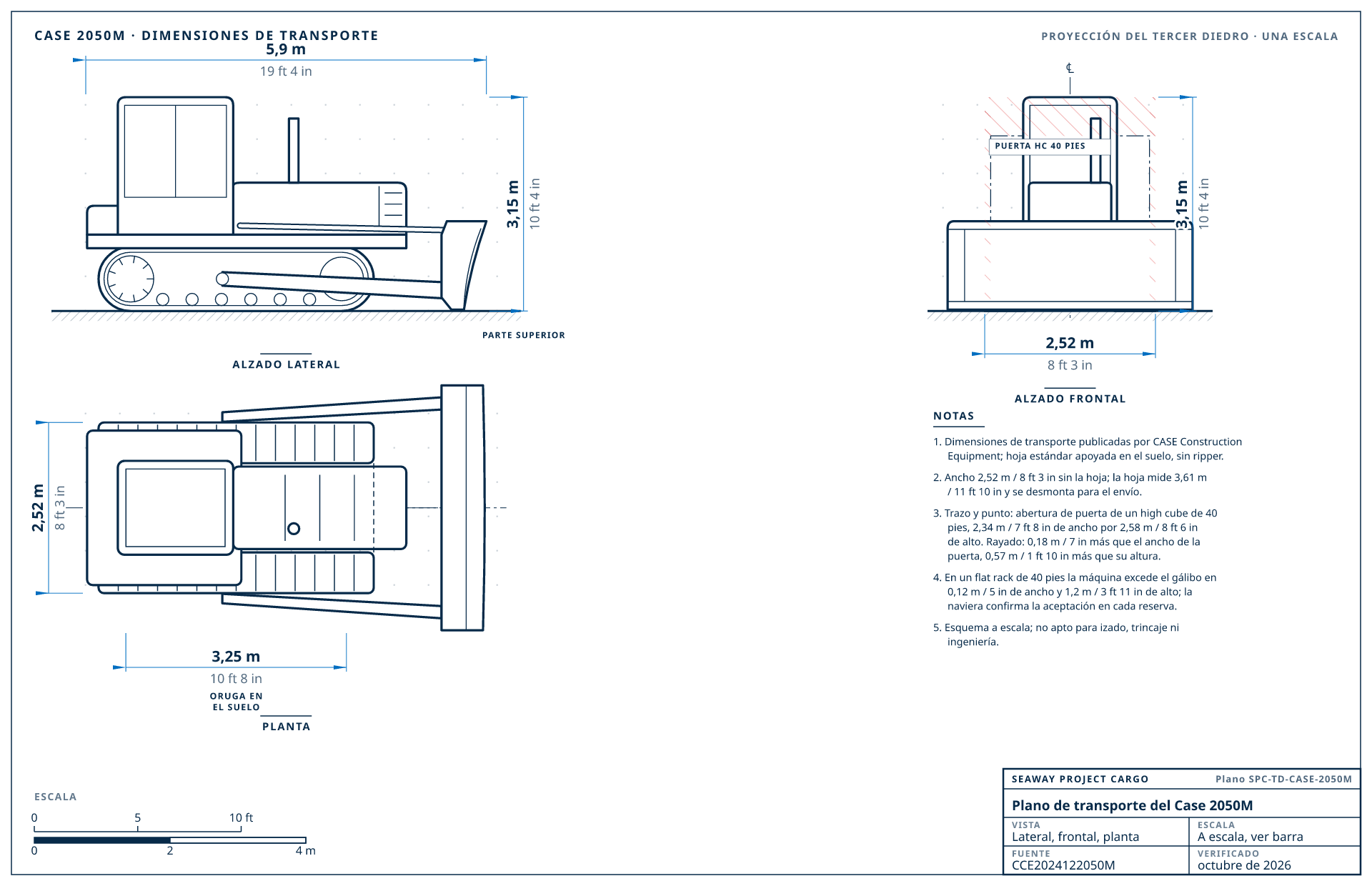 Plano de transporte del Case 2050M