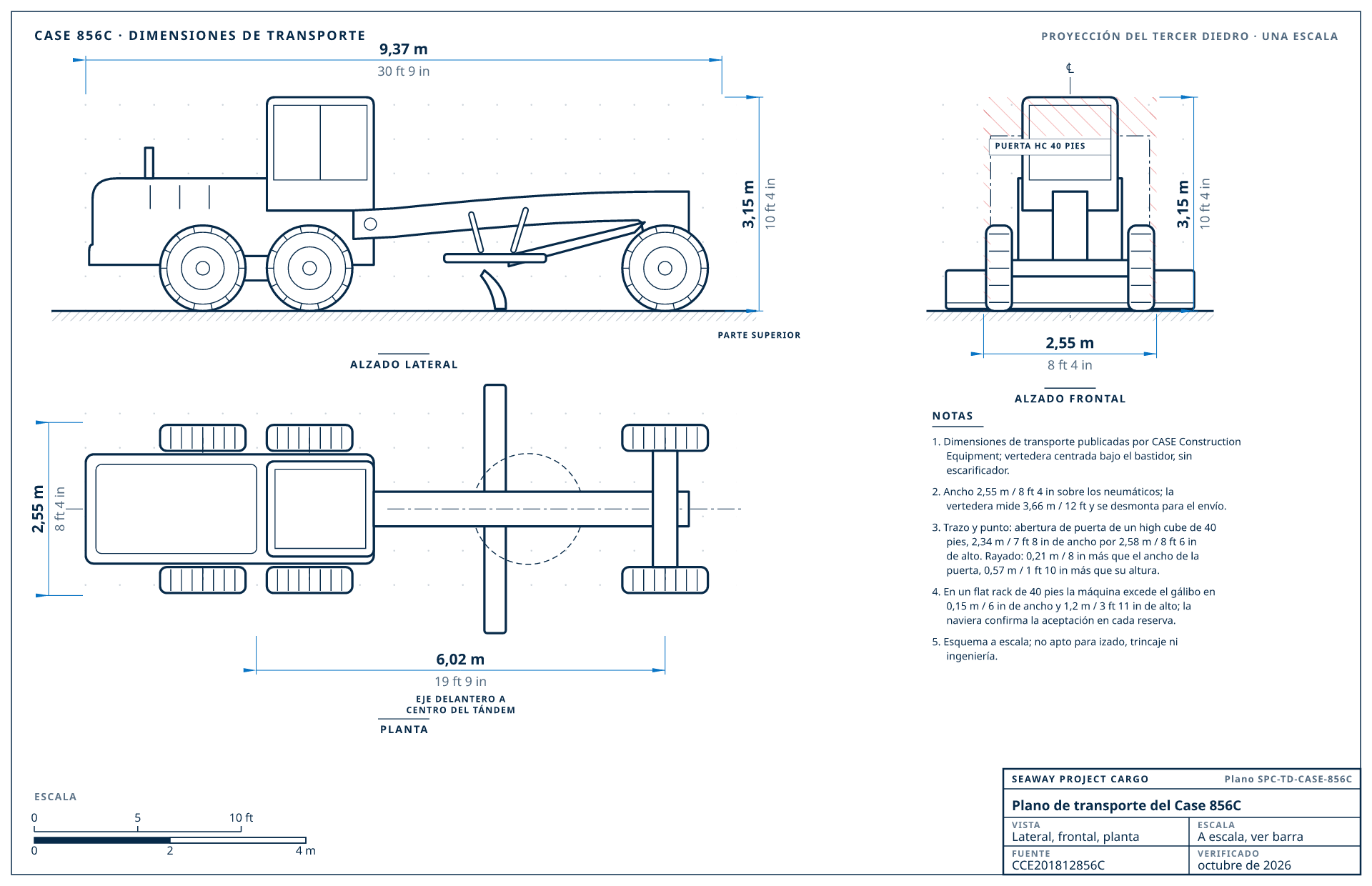 Plano de transporte del Case 856C