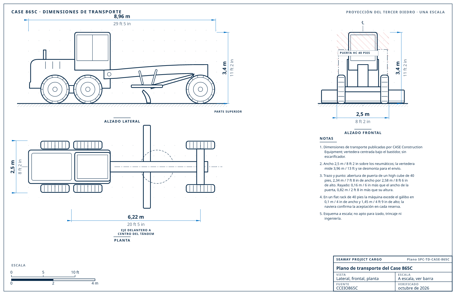 Plano de transporte del Case 865C