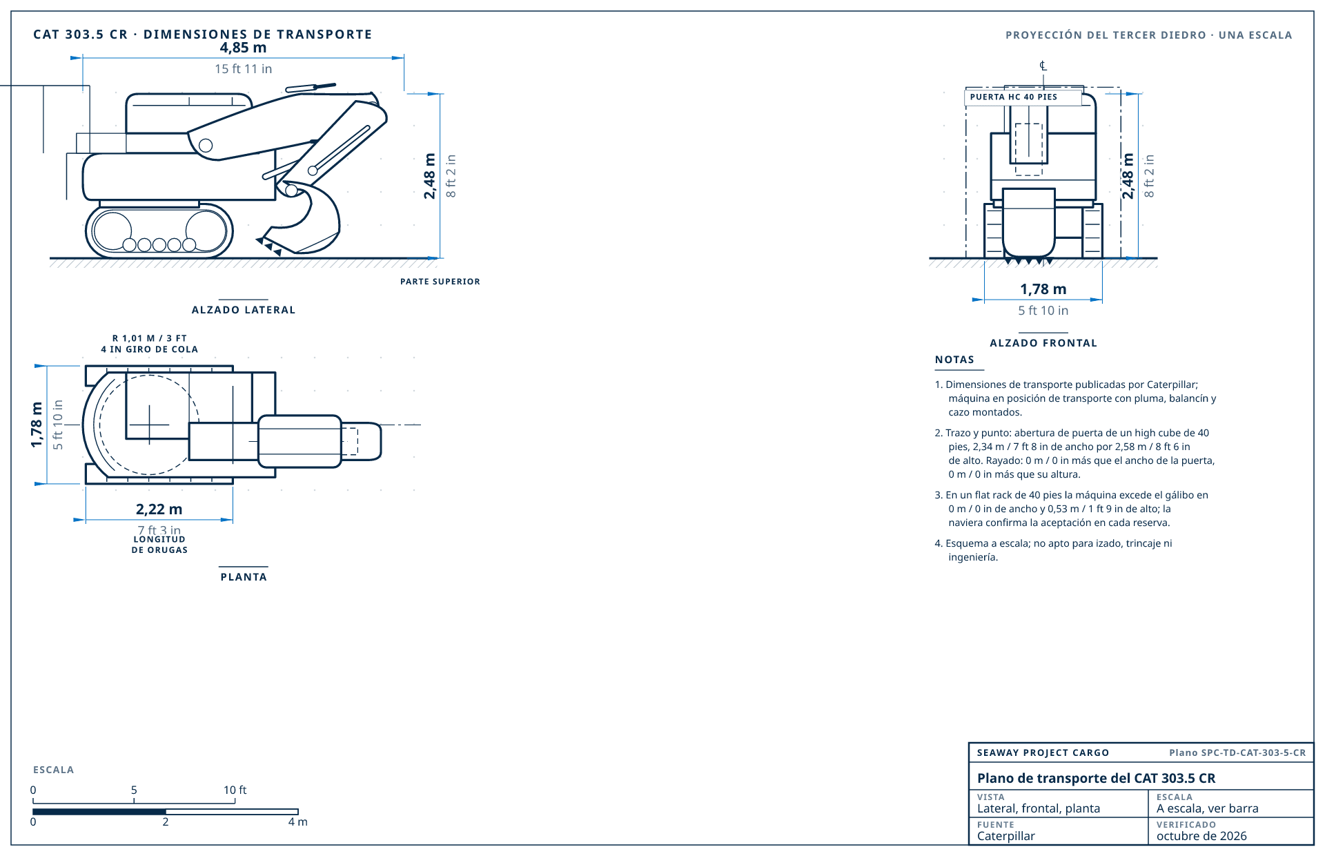 Plano de transporte del CAT 303.5 CR
