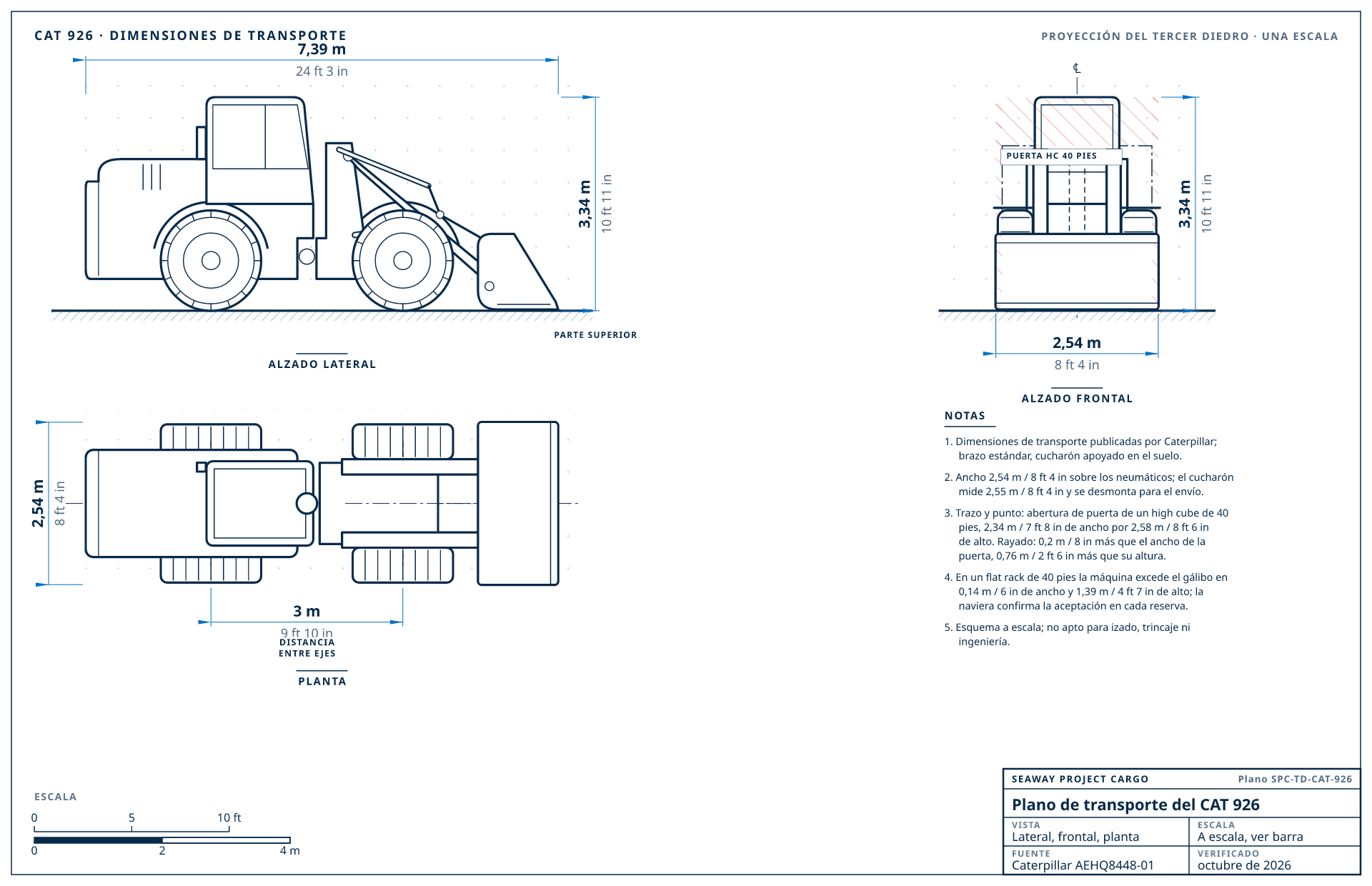 Plano de transporte del CAT 926