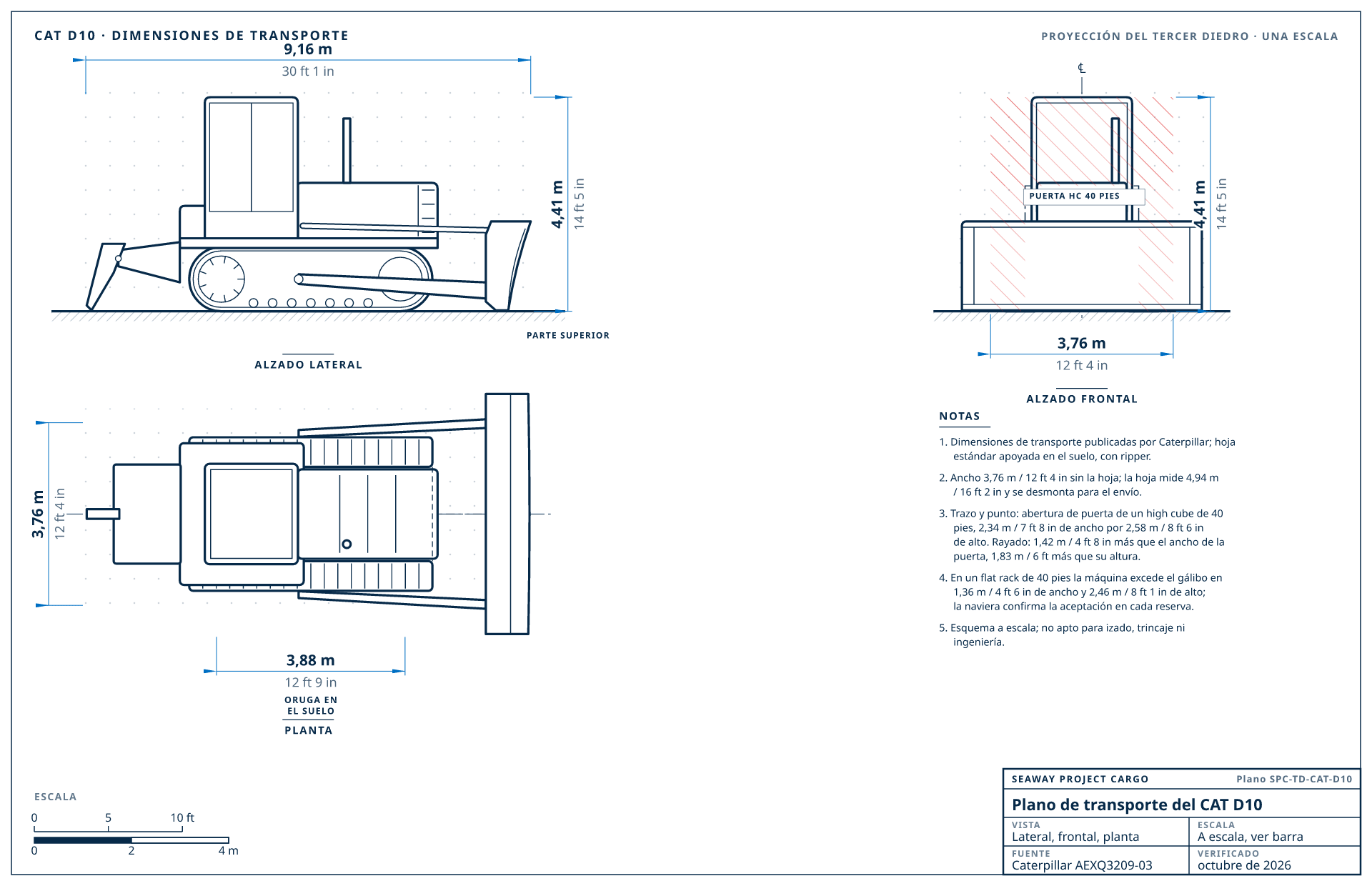 Plano de transporte del CAT D10