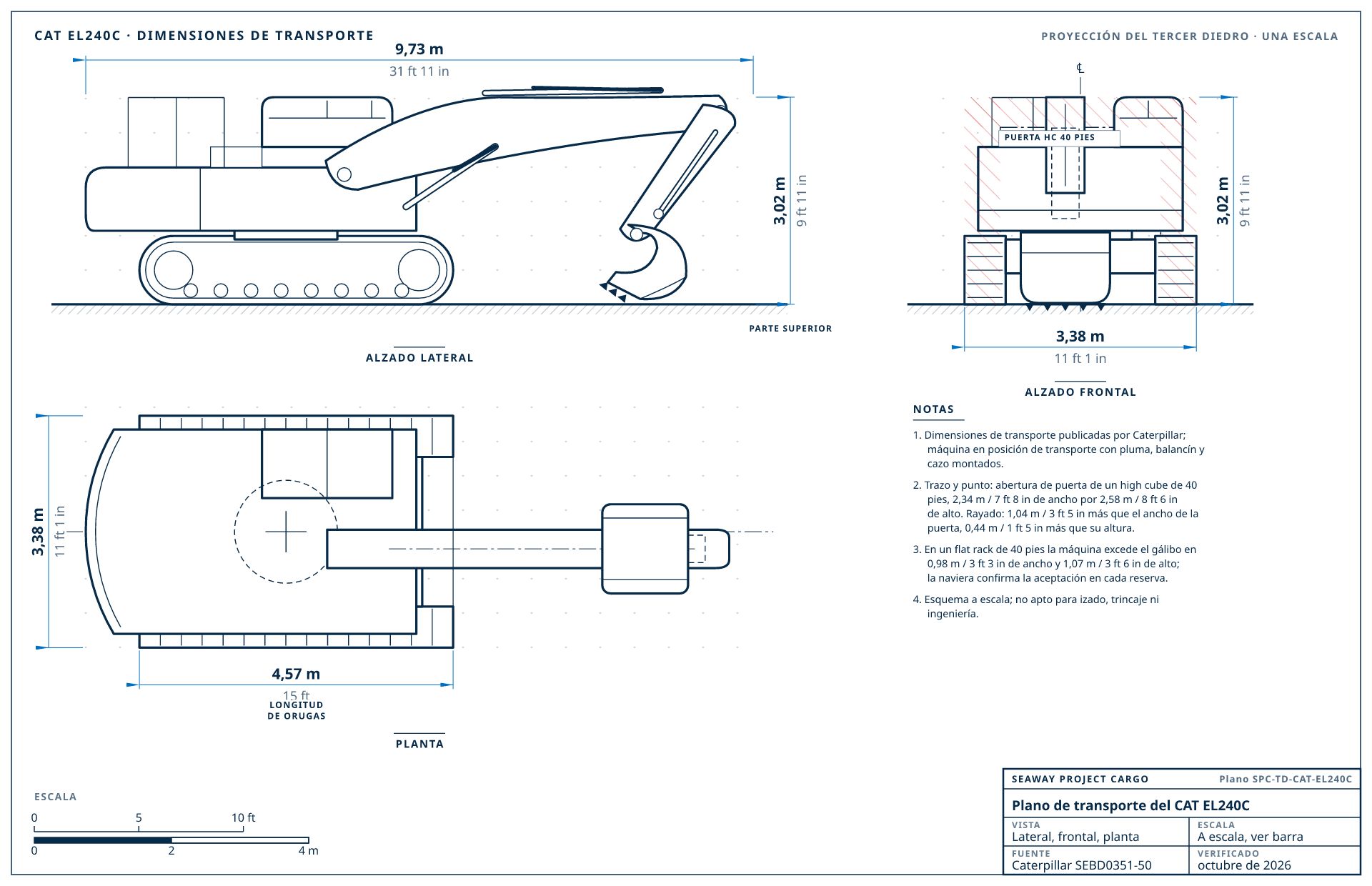 Plano de transporte del CAT EL240C