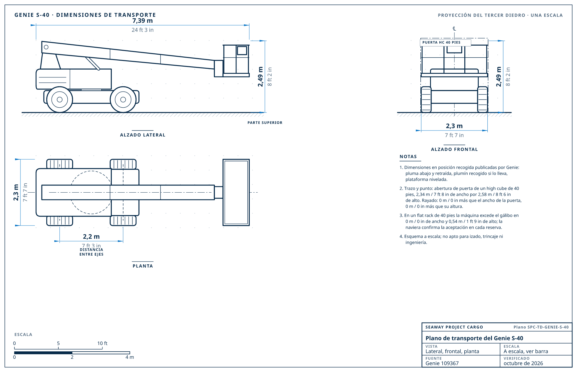 Plano de transporte del Genie S-40