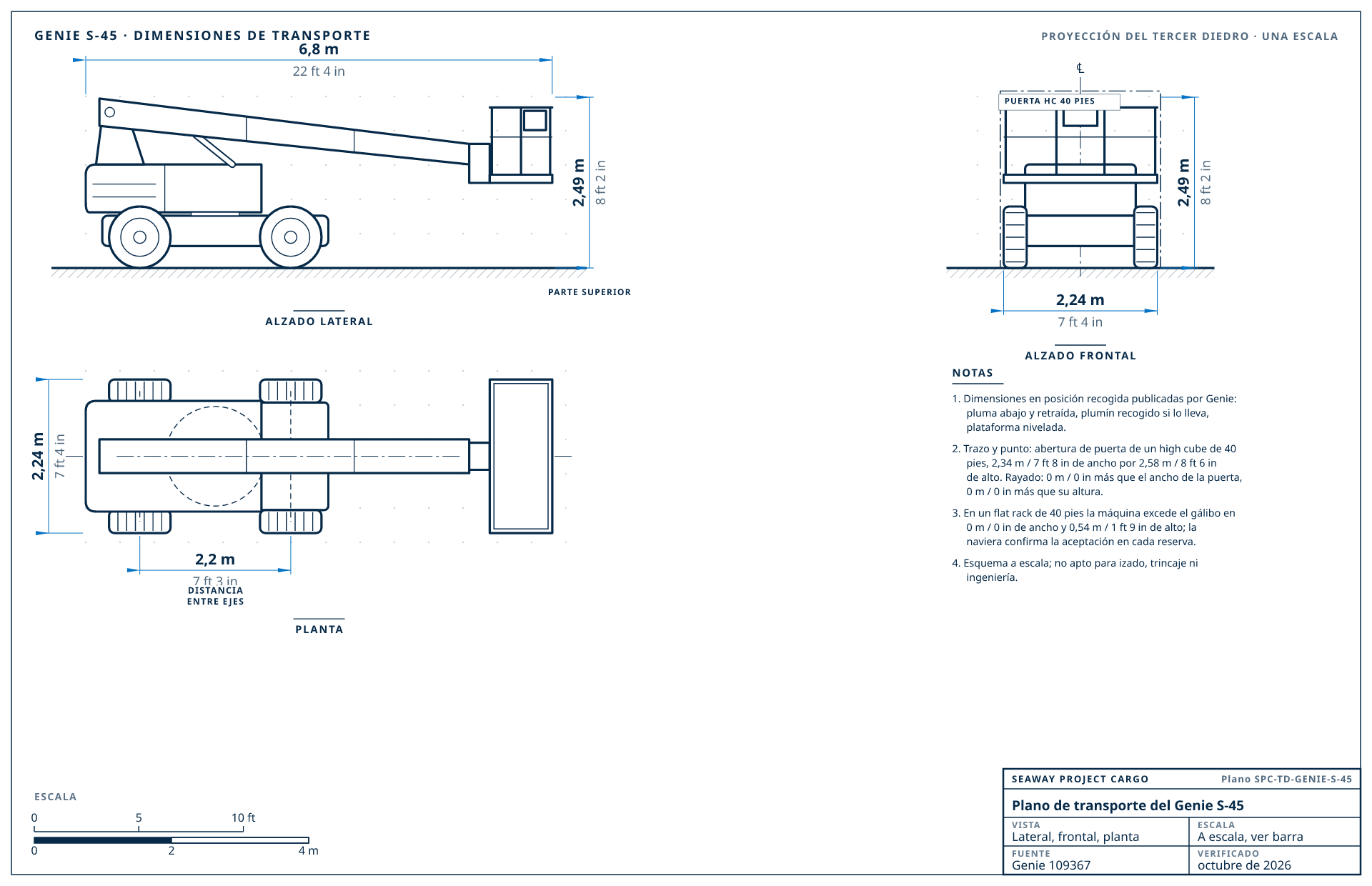 Plano de transporte del Genie S-45