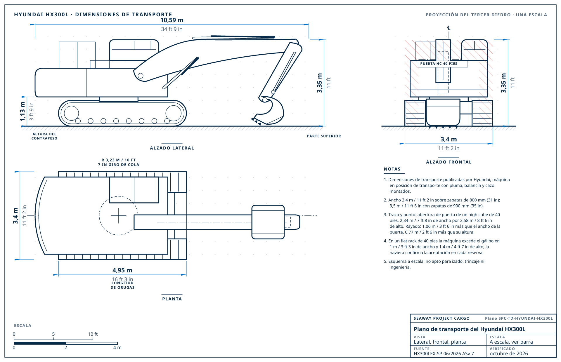 Plano de transporte del Hyundai HX300L
