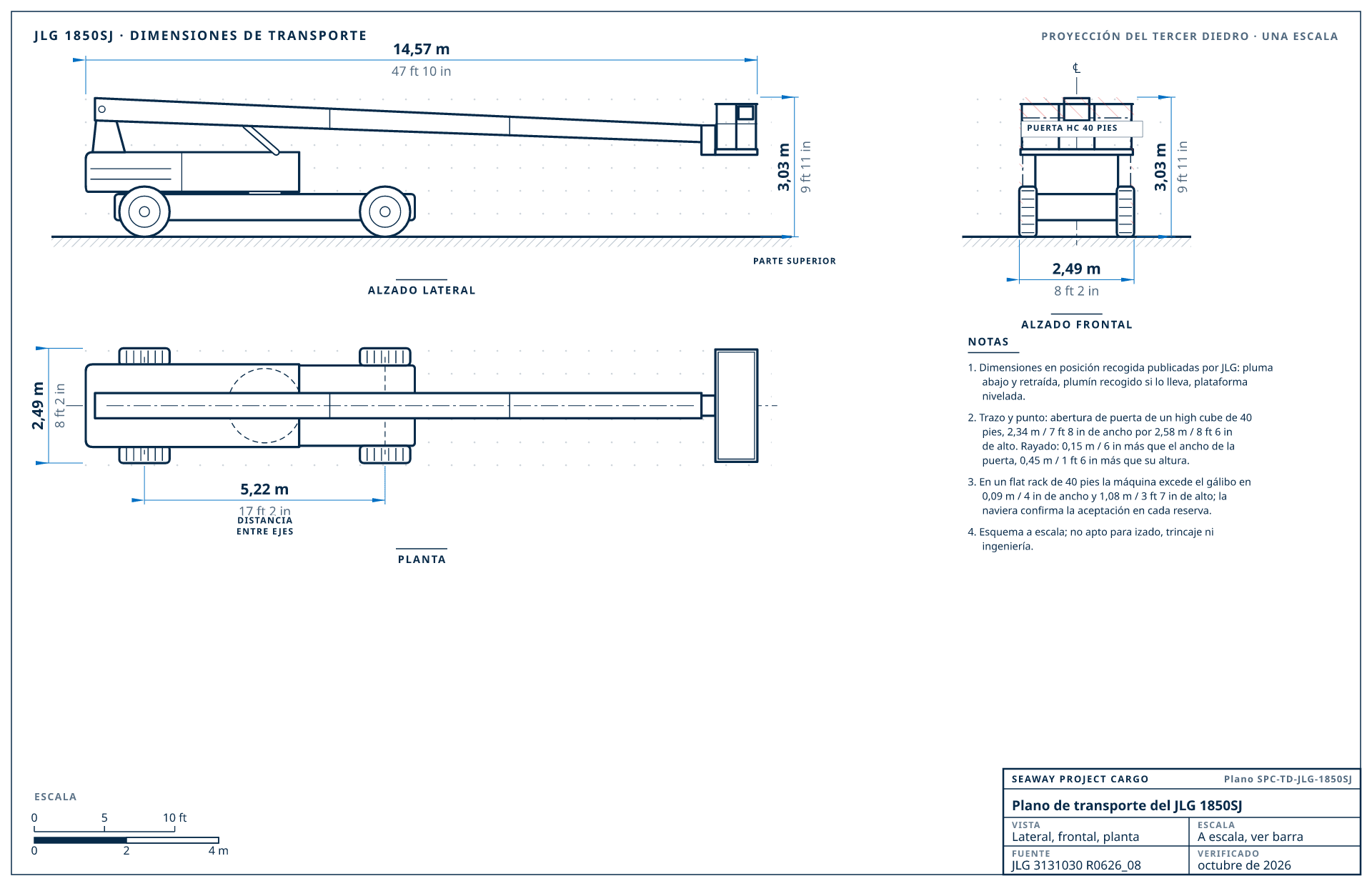 Plano de transporte del JLG 1850SJ