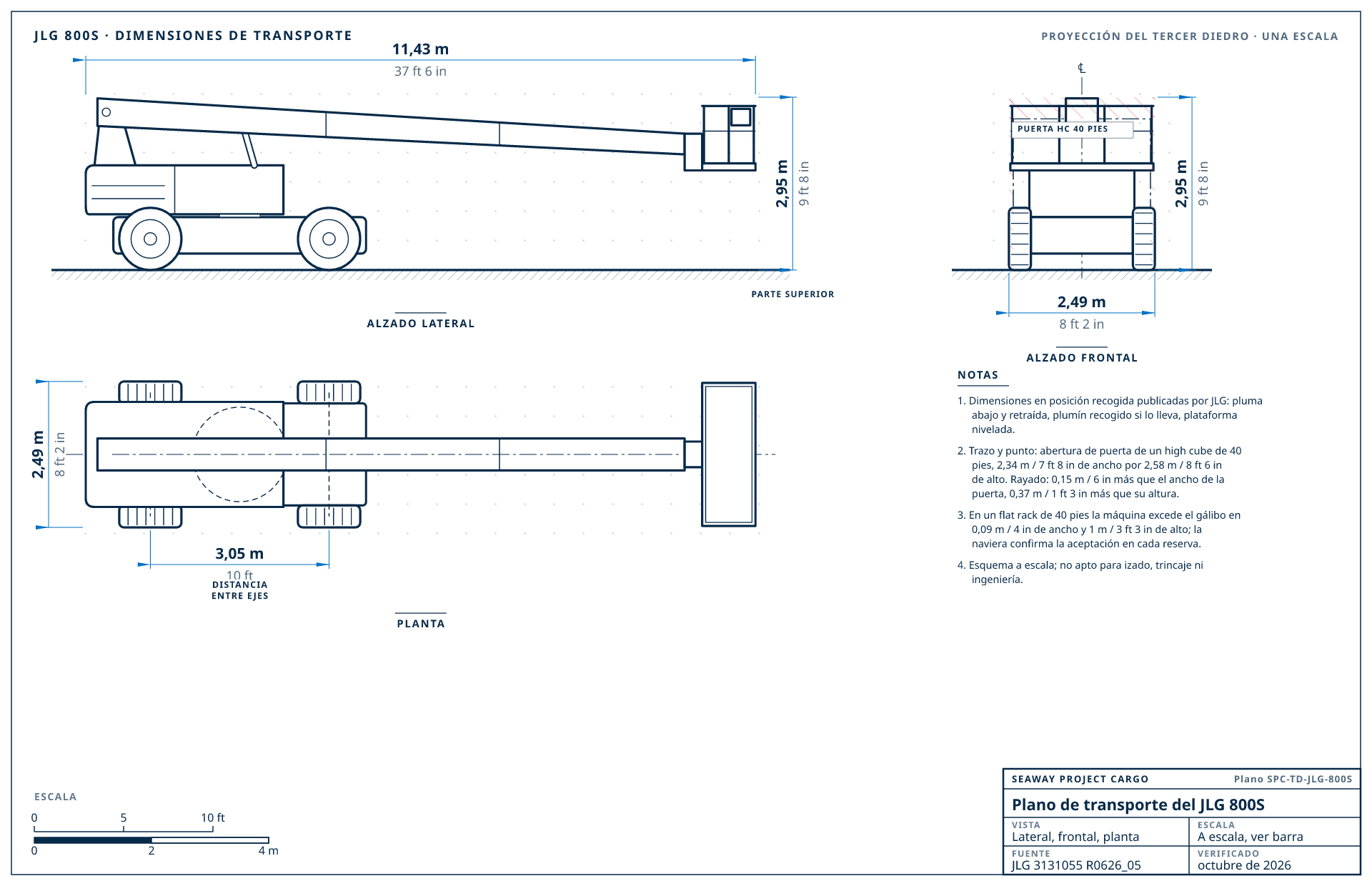 Plano de transporte del JLG 800S