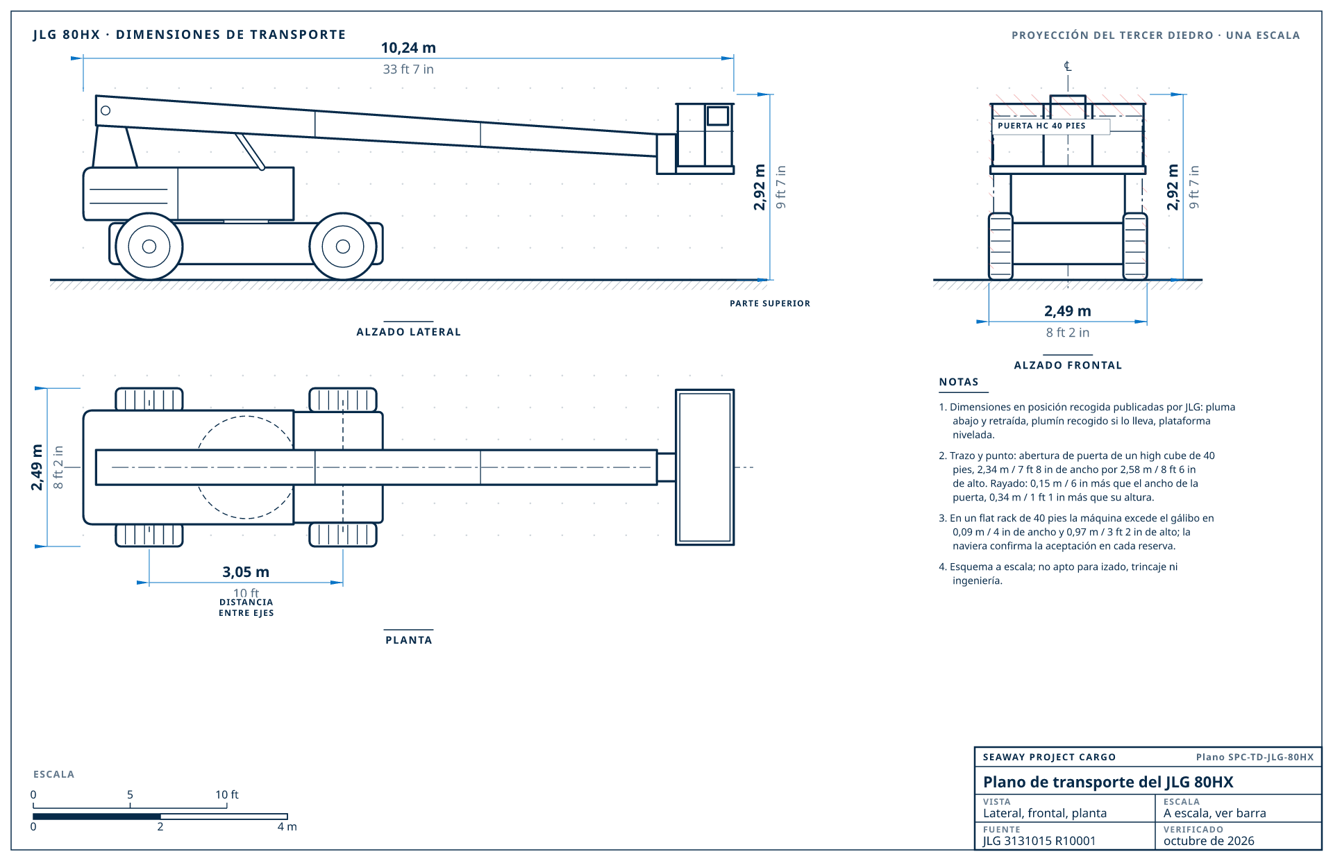 Plano de transporte del JLG 80HX