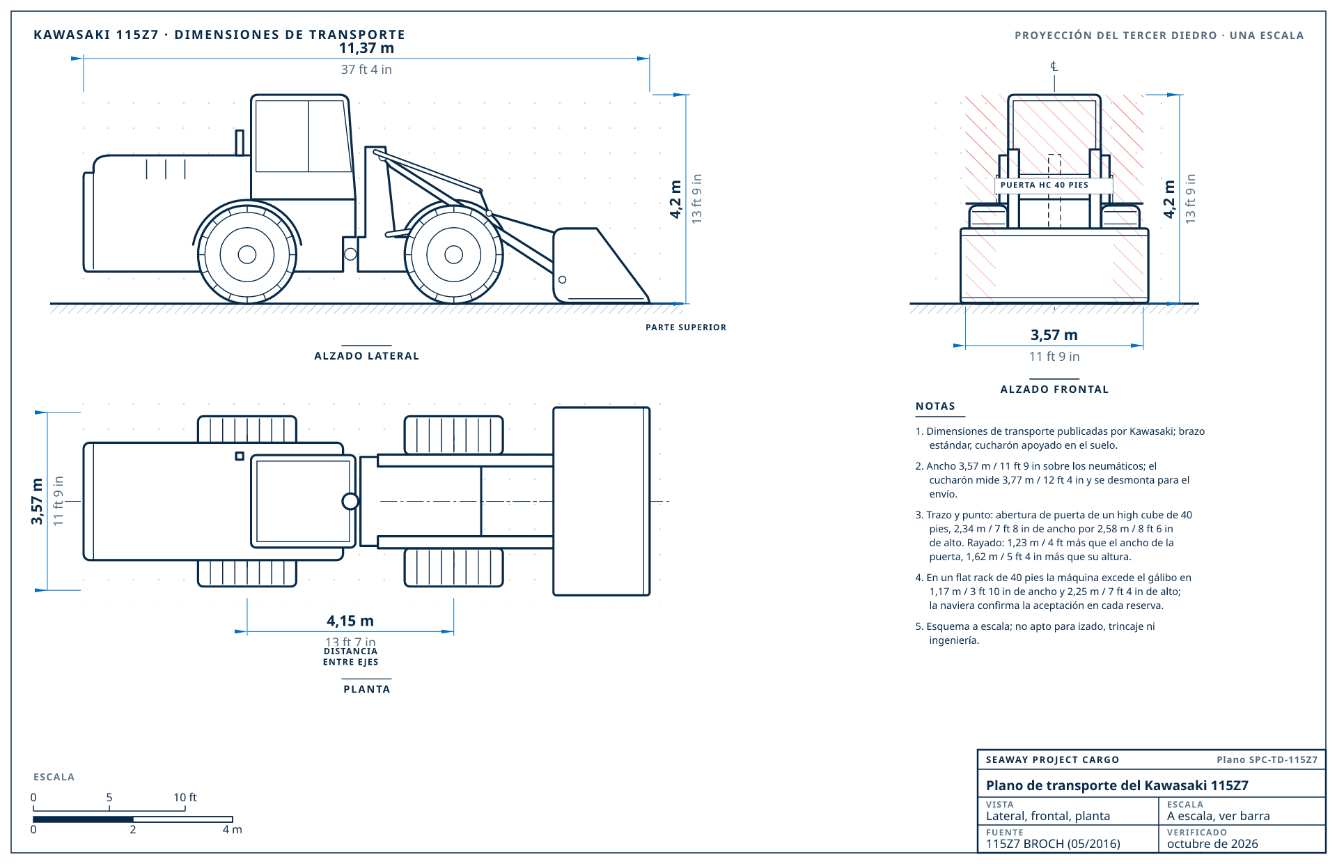 Plano de transporte del Kawasaki 115Z7