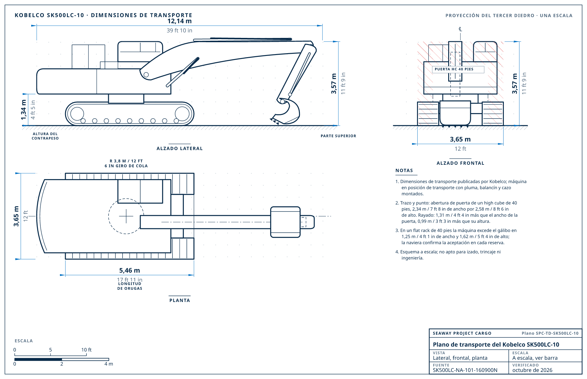 Plano de transporte del Kobelco SK500LC-10