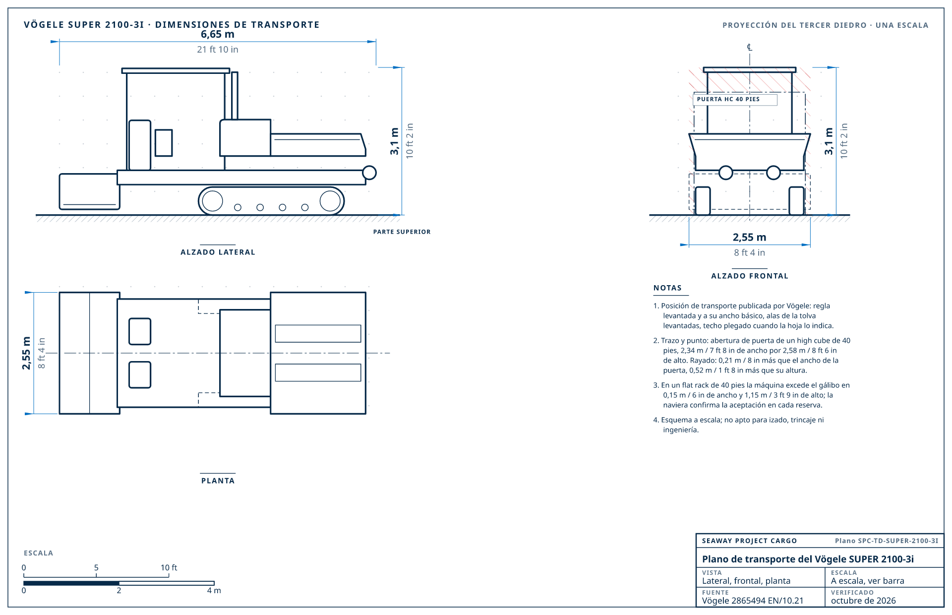 Plano de transporte del Vögele SUPER 2100-3i