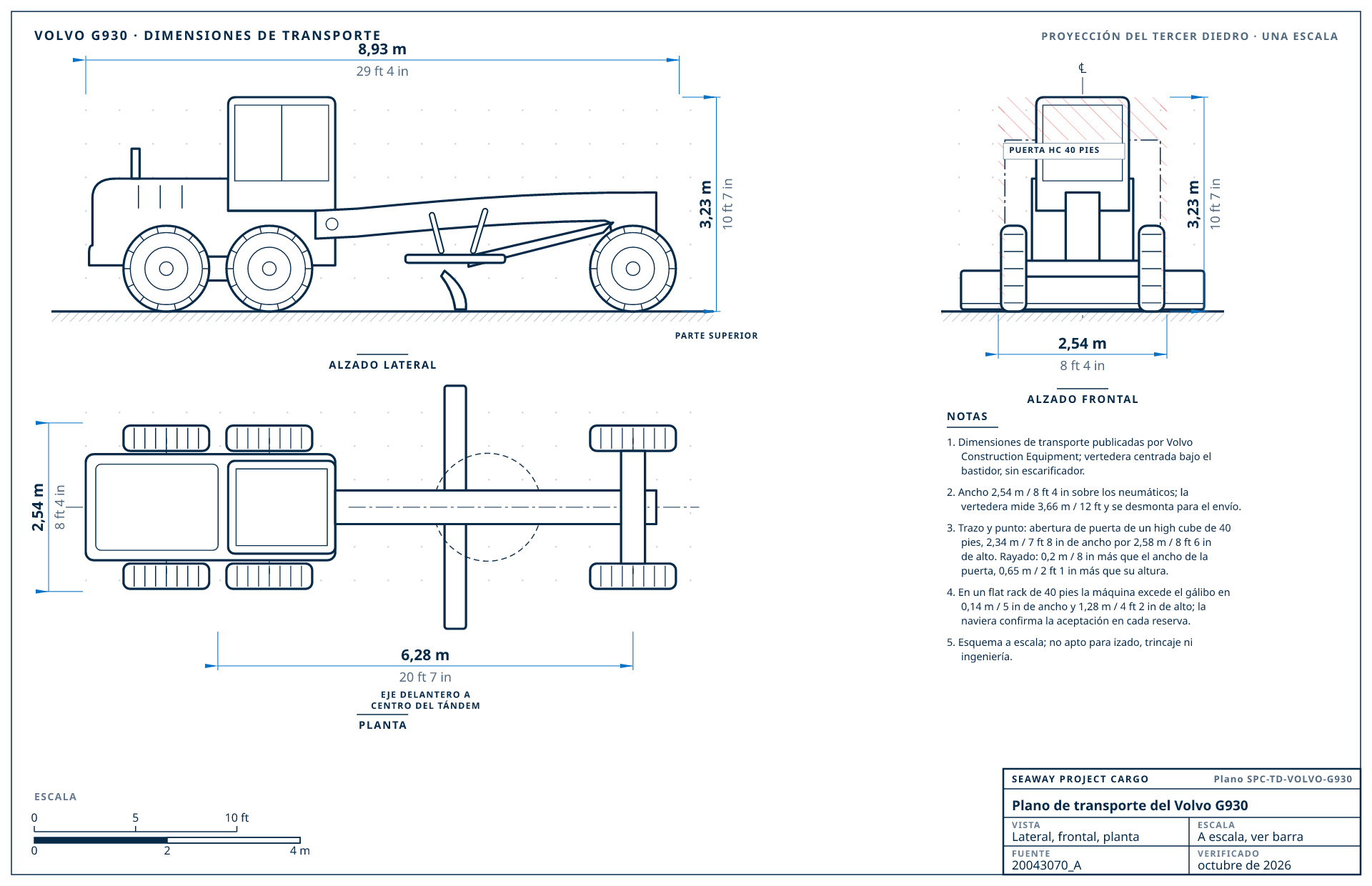 Plano de transporte del Volvo G930