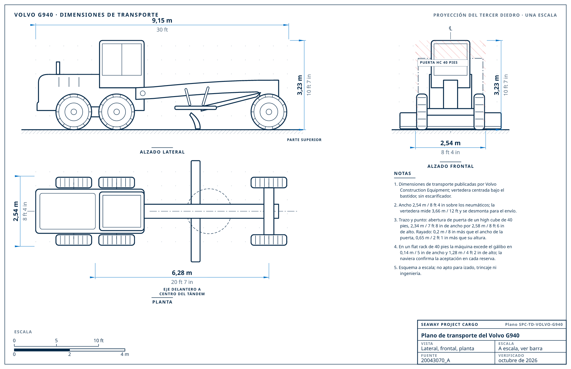 Plano de transporte del Volvo G940