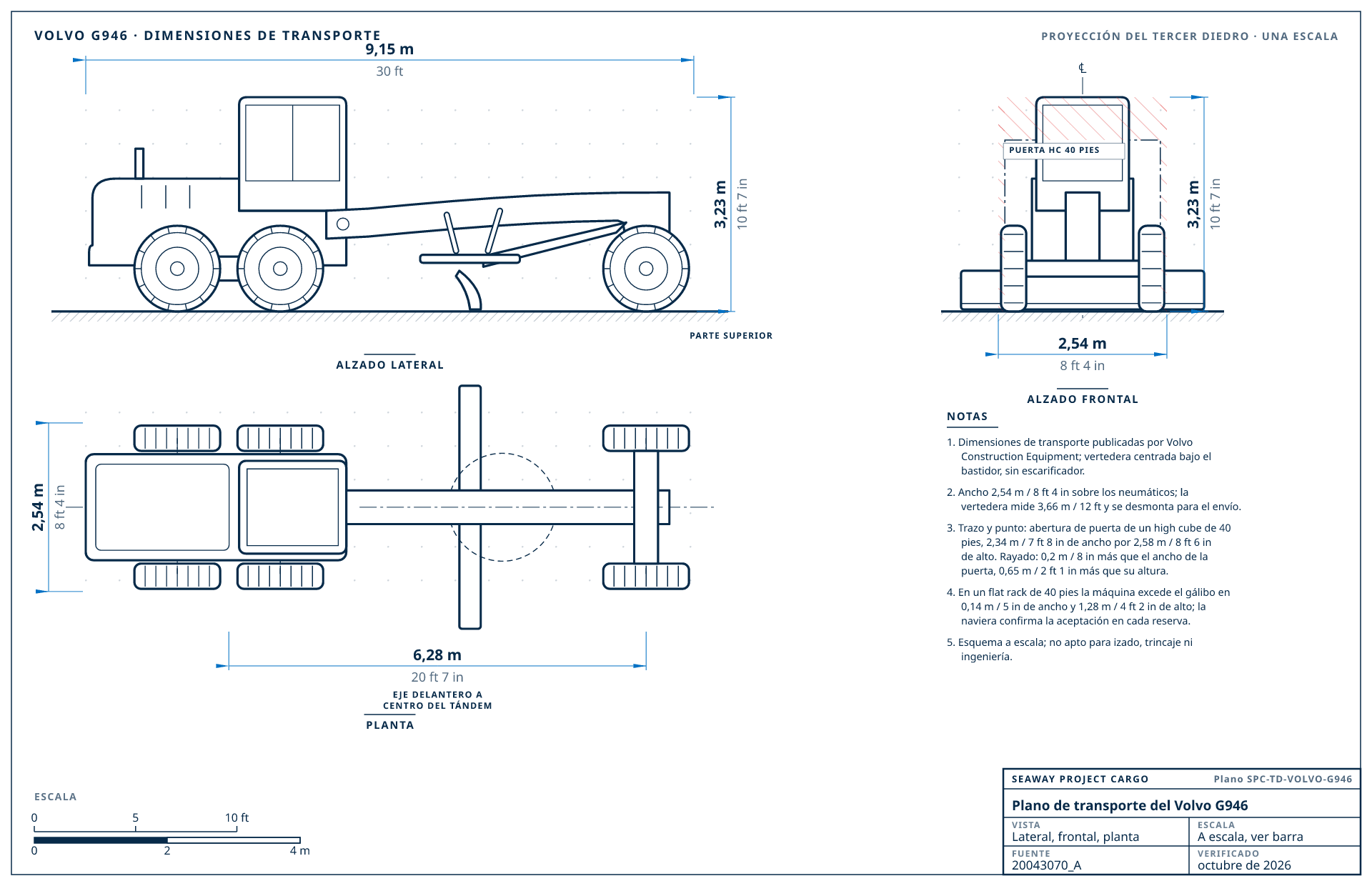 Plano de transporte del Volvo G946