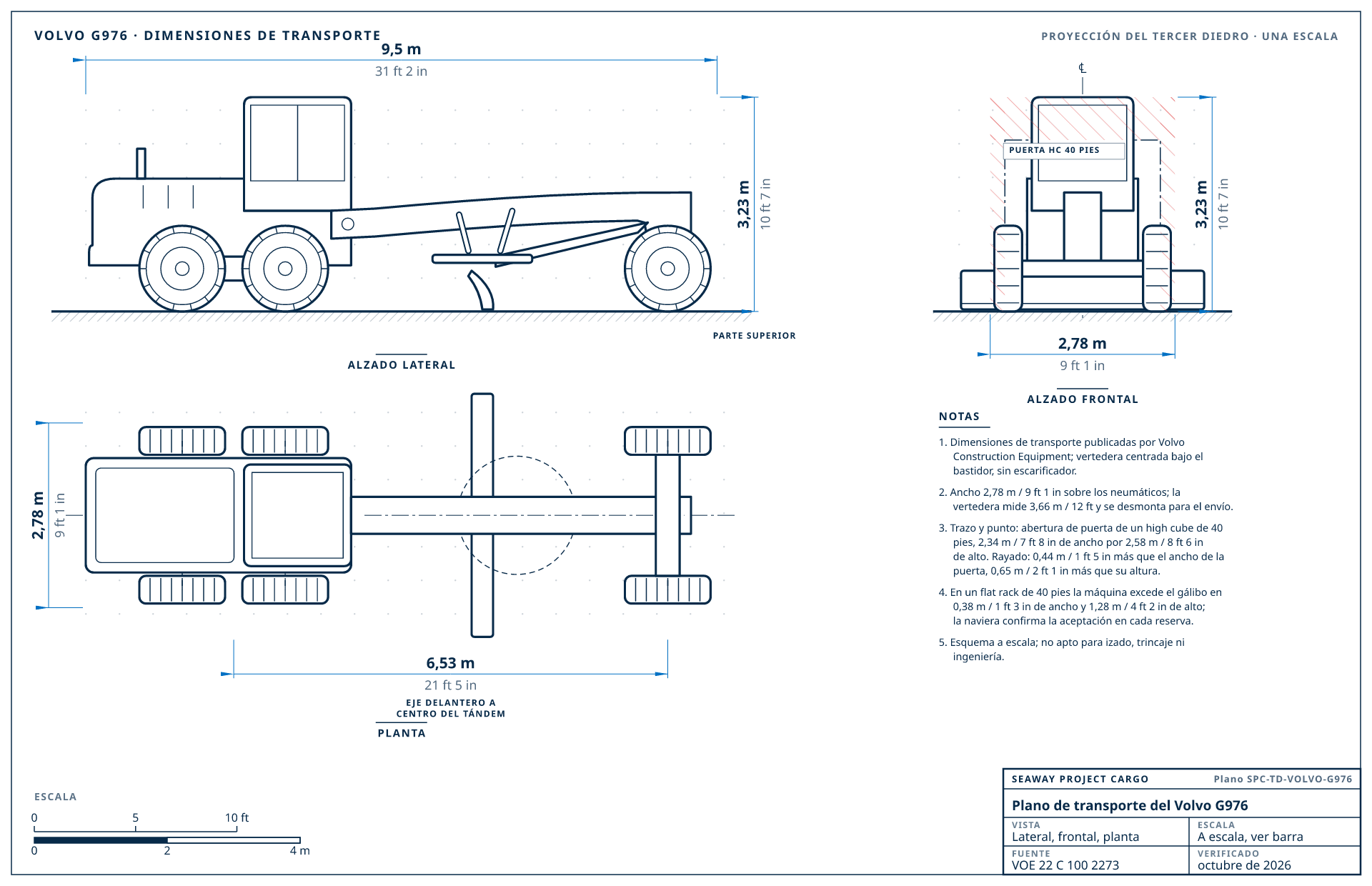 Plano de transporte del Volvo G976